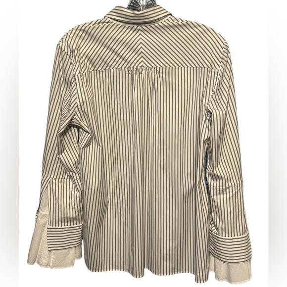 Le Sarte Pettegole stripped button down shirt statement sleeves Made in Italy - Picture 2 of 12